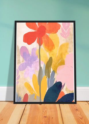 Colorful flower retro poster