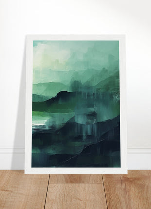 Green abstract sunrise landscape poster (part 3 of 3)