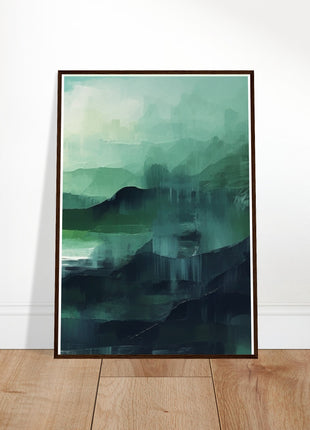 Green abstract sunrise landscape poster (part 3 of 3)