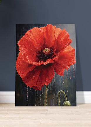 Poppy in the rain poster