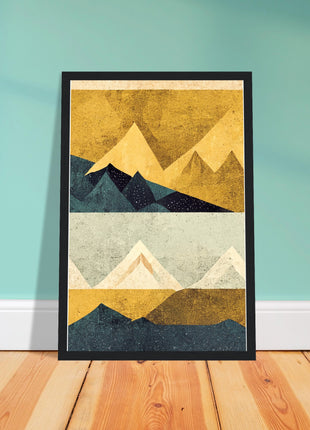 Abstract Mountain Poster - Yellow tones