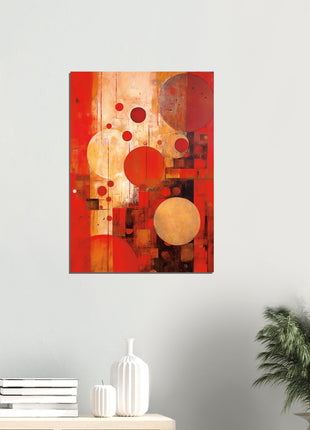 Rode abstracte poster