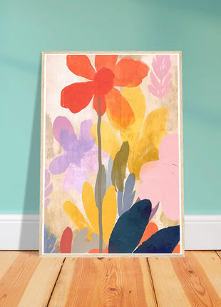 Colorful flower retro poster