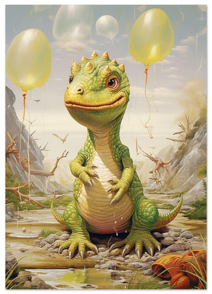 Dino & dino egg balloons poster