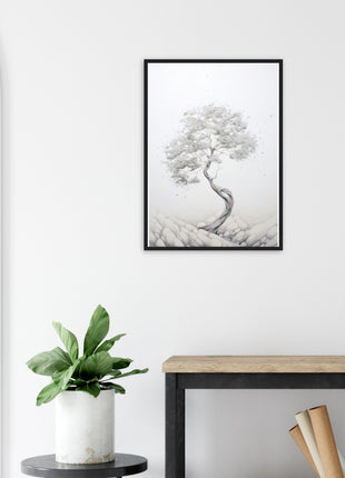 White tree painting poster