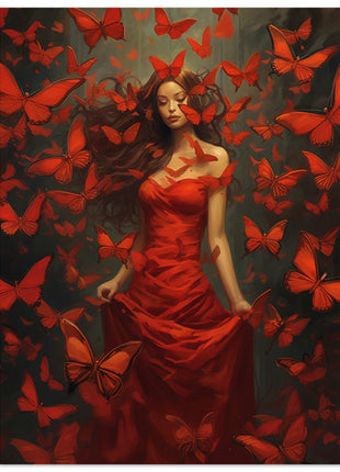 Wind of red butterflies poster