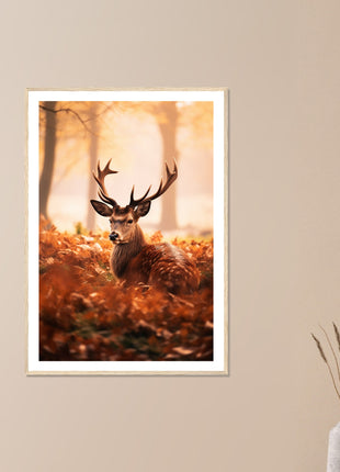 Hirsch im Herbst-Holz-Poster