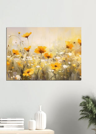 Yellow field of flowers poster