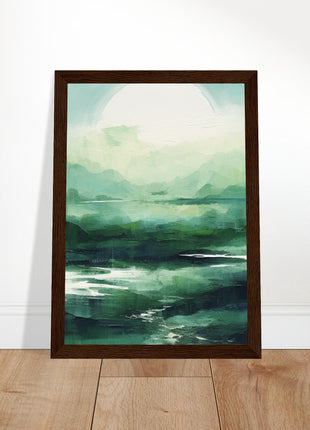 Green abstract sunrise landscape poster (part 2 of 3)