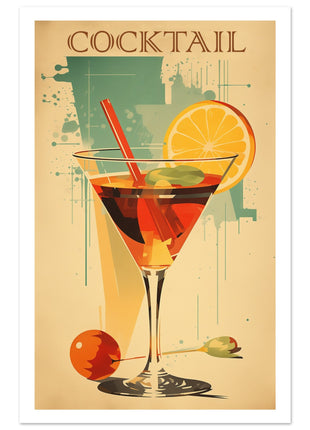 Affiche vintage de cocktails