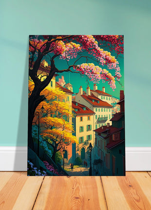 Colorful Town In Spring Poster