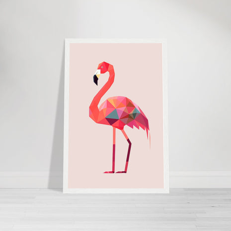 Geometric Flamingo retro poster