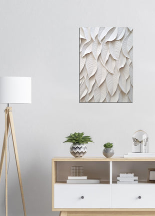 White 3D leaves poster