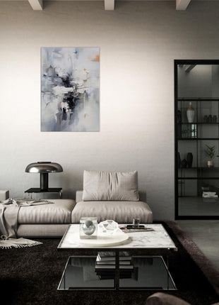 Monochrome Symphony: Abstract Painting in Shades of Grey, White, and Black