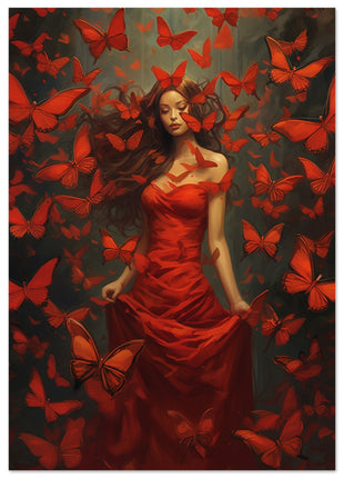 Wind of red butterflies poster