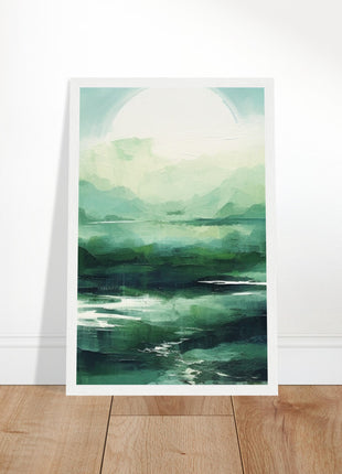 Green abstract sunrise landscape poster (part 2 of 3)