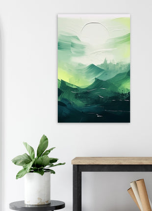 Abstract green painted landscape print (part 2 of 3)