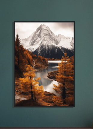 Fall mountain landscape poster