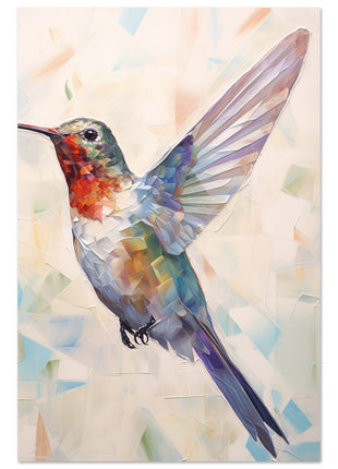 Hummingbird & geometric paint strokes psoter