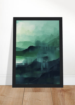 Green abstract sunrise landscape poster (part 3 of 3)