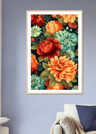 Vintage floral pattern poster