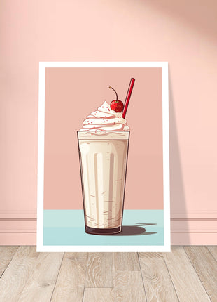 Vintage milkshake kitchen poster