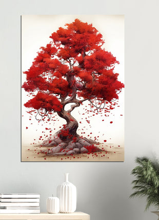 Red tree drawing poster