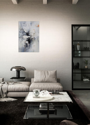 Monochrome Symphony: Abstract Painting in Shades of Grey, White, and Black