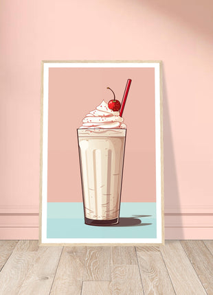 Vintage milkshake kitchen poster