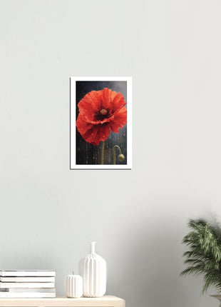 Poppy in the rain poster