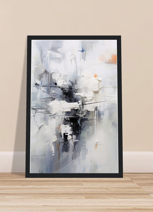 Monochrome Symphony: Abstract Painting in Shades of Grey, White, and Black