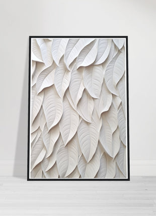 White 3D leaves poster