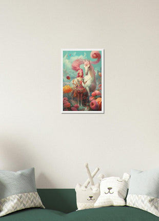 Girl with her unicorn poster