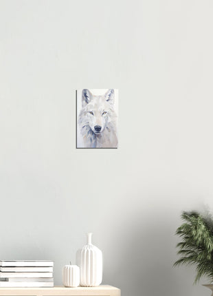 White wolf geometric poster