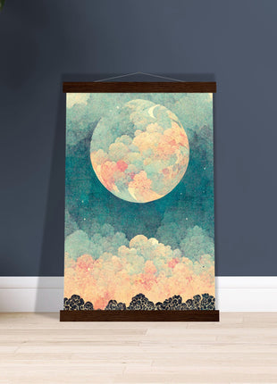 Moon with orange hue poster