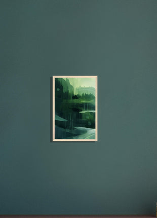 Green abstract landscape poster (Part 1 of 3)