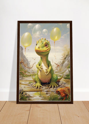 Dino & dino egg balloons poster