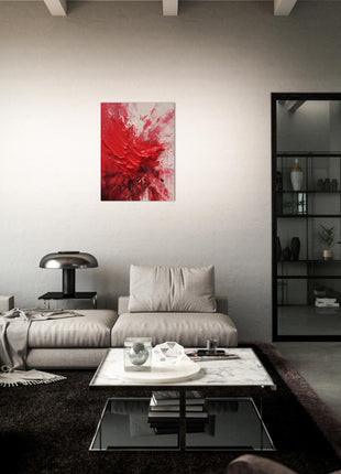 Red abstract paint splash poster