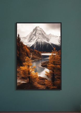 Fall mountain landscape poster