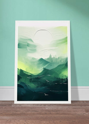 Abstract green painted landscape print (part 2 of 3)