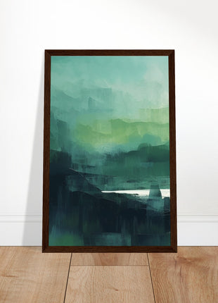 Green abstract sunrise landscape poster (part 1 of 3)