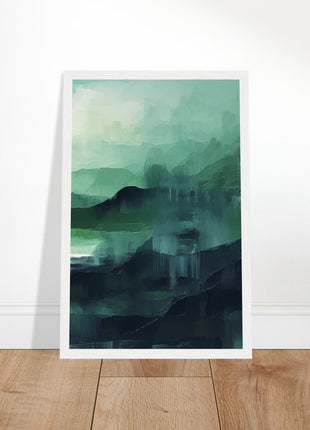 Green abstract sunrise landscape poster (part 3 of 3)