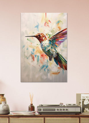 Geometric hummingbird poster