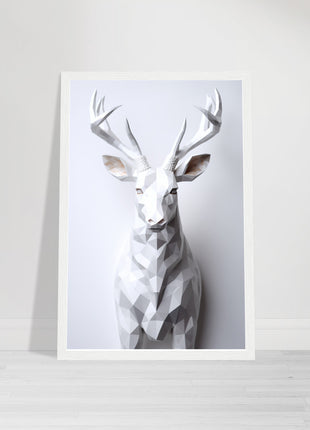 Geometric 3D deer poster