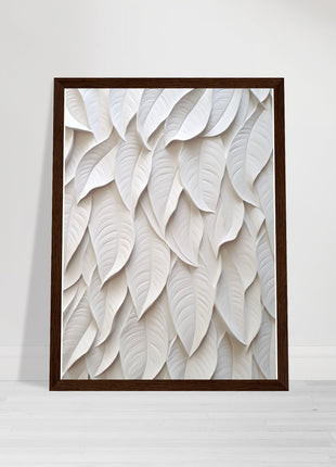 White 3D leaves poster