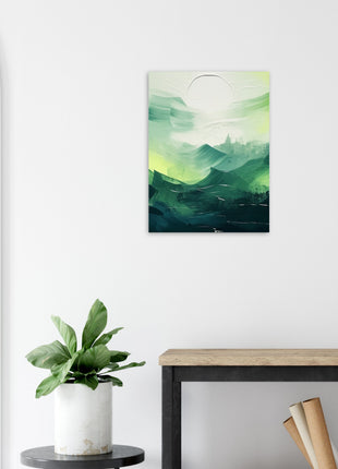 Abstract green painted landscape print (part 2 of 3)