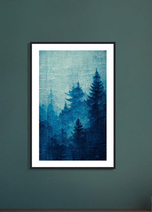 Affiche forêt bleue