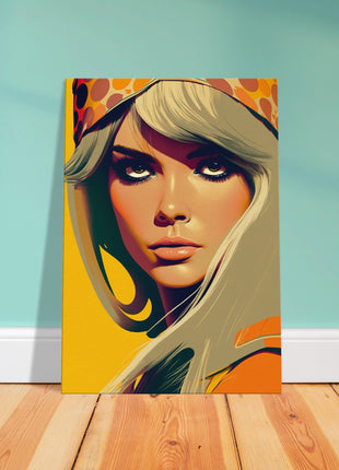 Retro Lady Poster - Yellow Orange Tone