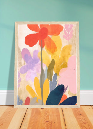 Colorful flower retro poster