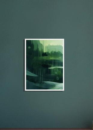 Green abstract landscape poster (Part 1 of 3)